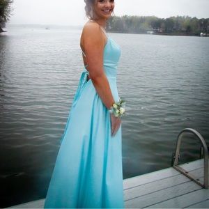 Soft blue formal (prom) gown